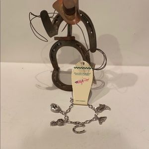 BLAZIN ROXX GENUINE SILVER-ANTIQUE CHARM BRACELET